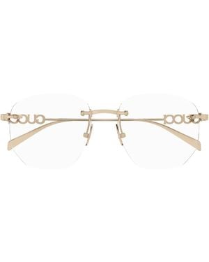 Gucci Gg1806 O 003 Roségold/Transparent Damens Brillen - Mettallic