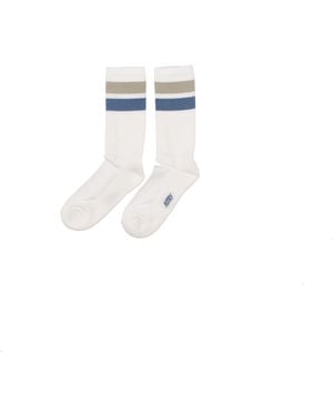 Autry Socks Main Unisex R8 S1 Rayas Crema/Cielo - Blanco