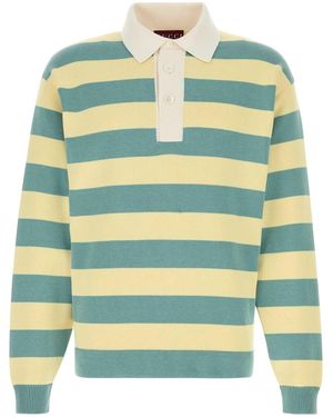 Gucci Embroidered Silk Blend Polo Shirt - Green