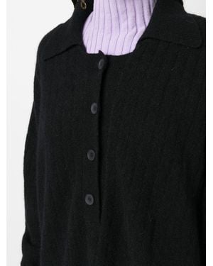 Rus Gerippter Pullover - Schwarz