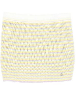 CASABLANCA Striped Bourgeois-Style Miniskirt - Natural