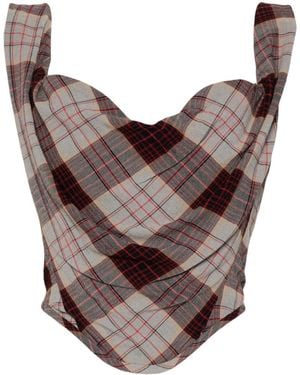 Vivienne Westwood Check Corset Top - Brown