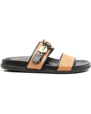 Ancient Greek Sandals Latria Nappa/Raffia Shoes - Multicolour