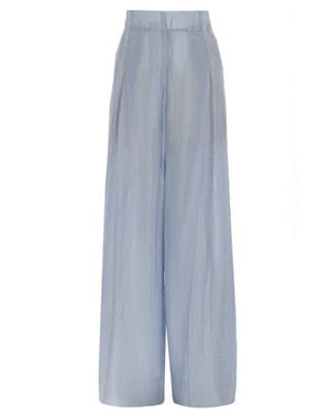 Dries Van Noten Wide-Leg Striped Pants - Blue