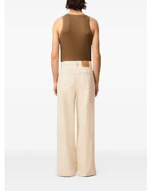 Ami Paris Jean Wide Fit Avec Bandes Laterales - Natural