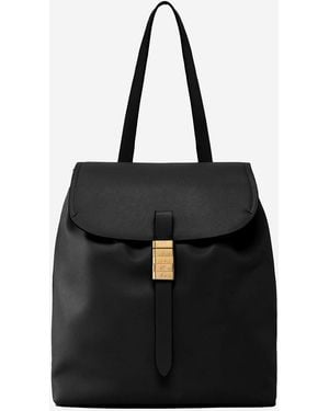 Pinko Leather Backpack With Lettering - Black