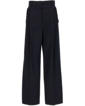 Lanvin Pantalon de plis avant lâche lâche des jambes lâches - Bleu