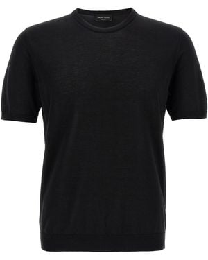 Roberto Collina Gebreide T -shirt - Zwart