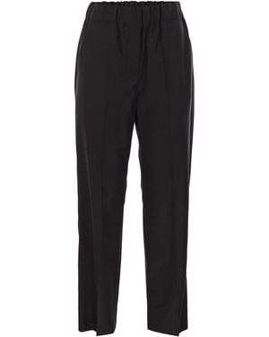 Weekend by Maxmara Hateley Wool Flannel Pants - Black