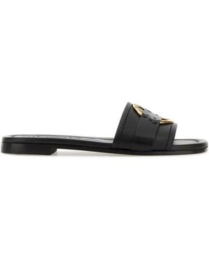 Moncler Leather Bell Slippers - Black