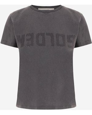 Golden Goose Cotton Logo T-Shirt T-Shirts & Jerseys - Grey