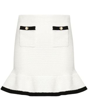Self-Portrait Crochet Mini Skirt - White