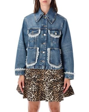 Ganni Organic & Recycled Cotton Coat - Blue