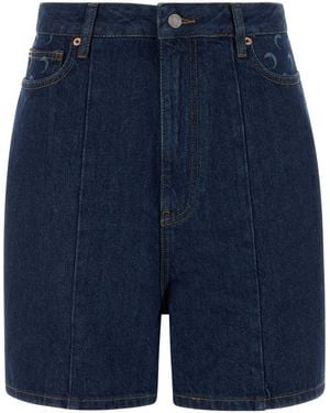 Marine Serre Blue Denim Shorts
