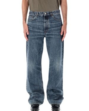 Jeanerica Vega Loose Straight-Leg Organic Cotton Jeans With Button Fly - Blue