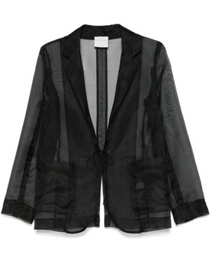 Forte Forte Sheer Silk Jacket With Tailored Silhouette - Black
