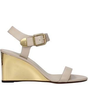 Chloé Sandali Donna Pelle Grigio/Perla - White