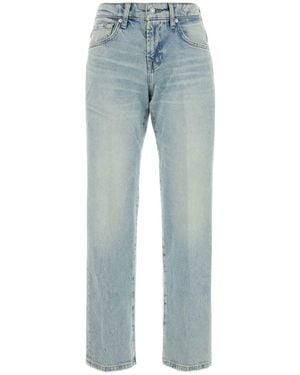 7 For All Mankind Stretch Denim Calie Straight Jeans - Blue