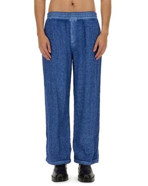 Burberry Linen Trousers - Blue