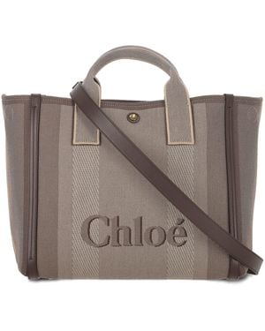 Chloé Draagt ​​gestreepte Canvas Tas - Bruin