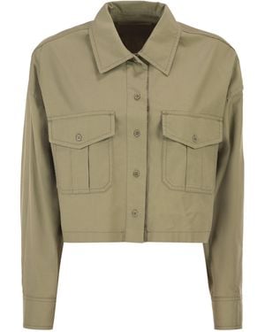 Weekend by Maxmara Wkdaccenni Boxy Overhemd Van Katoenpanama - Groen