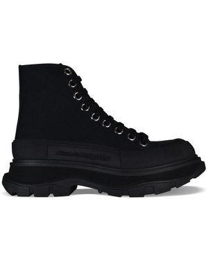 McQueen Tread Slick Canvas Boot - Black