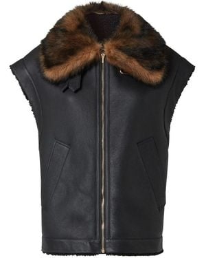 Fendi Leather Vest - Black