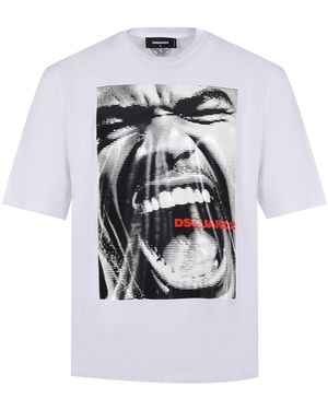 DSquared² T -Shirt aus Baumwolle. - Weiß