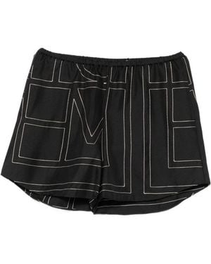 TOTEME Monogram Silk Pyjama Shorts - Black