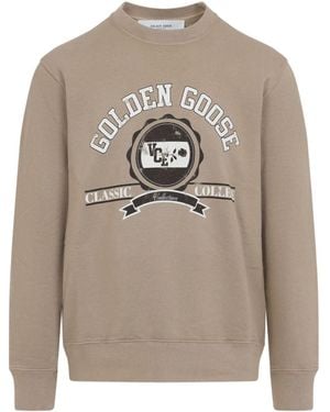 Golden Goose Logo Cotton Sweatshirt - Grey
