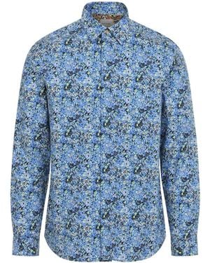 Paul Smith Slim-fit Overhemd Van - Blauw