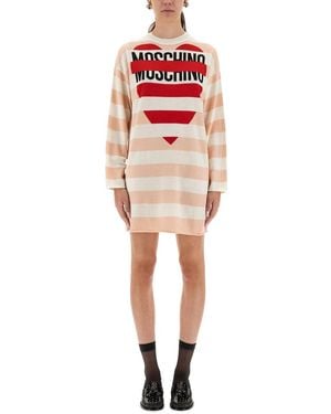 Moschino Relaxed Fit Wool Mini Dress - Red