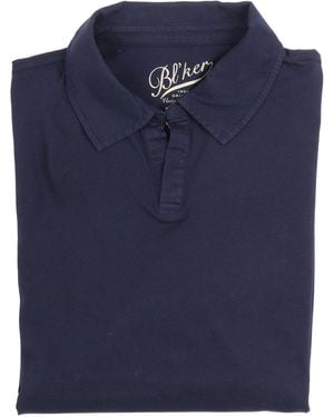 Bl'ker Polo Manica Corta Hamptons Senza Bottoni Jersey - Blue