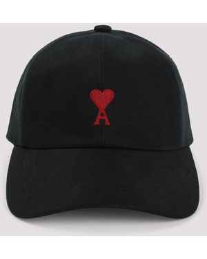 Ami Paris Red Adc Embroidery Hat - Schwarz