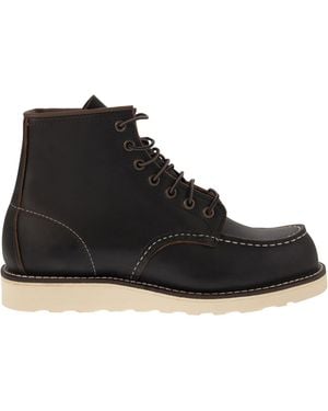 Red Wing Roter Flügel klassischer MOC -Lederstiefel mit Schnürsenkel - Schwarz