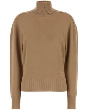 Burberry Camel Wool Sweater - Natural