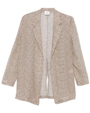 Alysi Single-Breasted Blazer Jacket - Natural