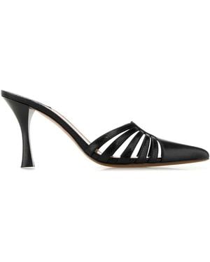 Paris Texas Leather Nadia Mules - Black
