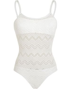 Vilebrequin Chevron Crochet One-Piece Swimsuit - White