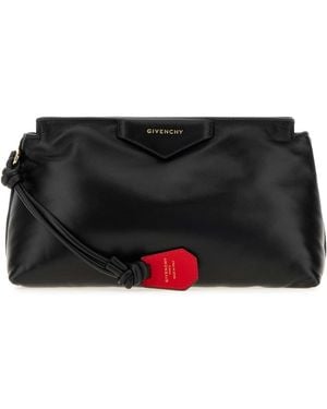 Givenchy Nappa Leather Antigona Bomber Clutch - Black