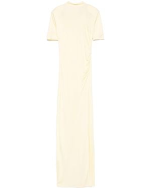 New Arrivals Ruched Mock Neck Dress - White