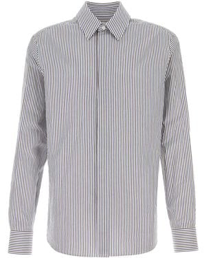 Bottega Veneta Embroidered Cotton Blend Shirt - Grey