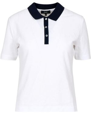 Fay T-shirts En Polo's Wit+blauw