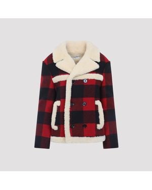 Celine Caban Shearling Jacket - Red