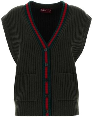 Gucci Bottle Wool Vest - Black