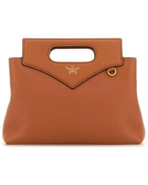 MCM Caramel Leather Mini Soft Diamond Handtas - Bruin