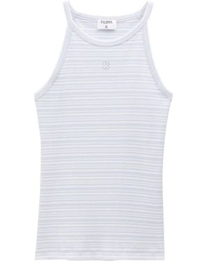 Filippa K Top con monograma bordado - Blanco