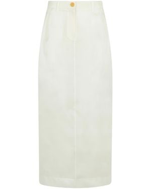 KHAITE Lucian' Silk Skirt - White
