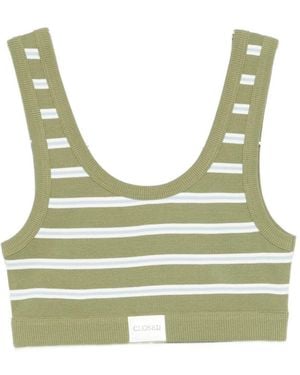 Closed Cotton Bralette Bra - Green