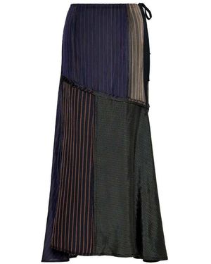 Maison Margiela Patchwork Maxi Skirt - Blue